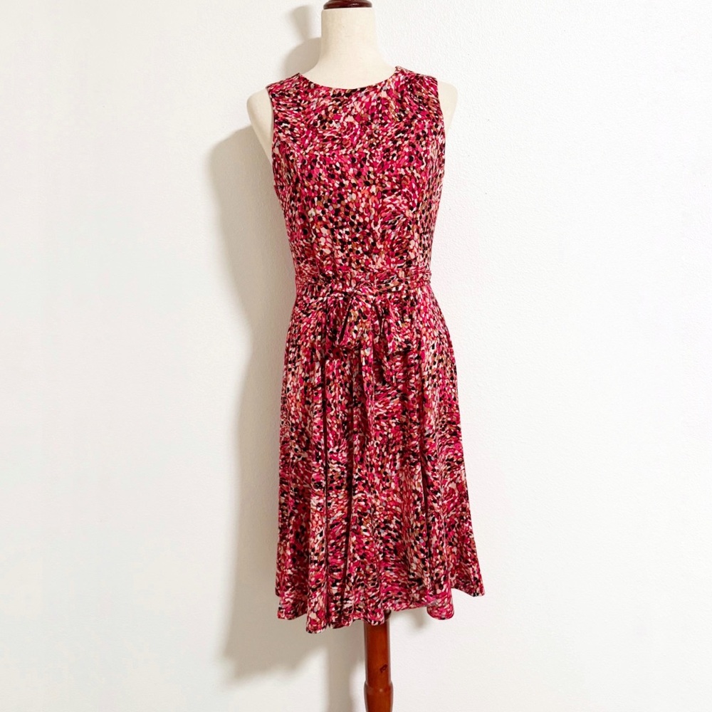 Christopher Banks Speckled Dot Belted Midi Tank Dress
